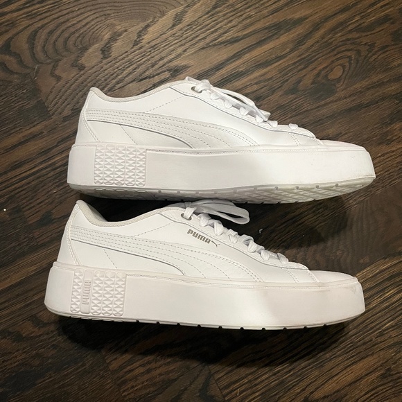 white puma shoes size 8.5 leather - Picture 1 of 4